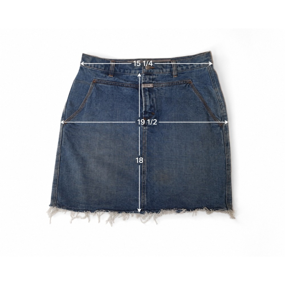 Marithé François Girbaud Denim Mini Skirt Size 30 Raw Hem Vintage - Picture 5 of 5